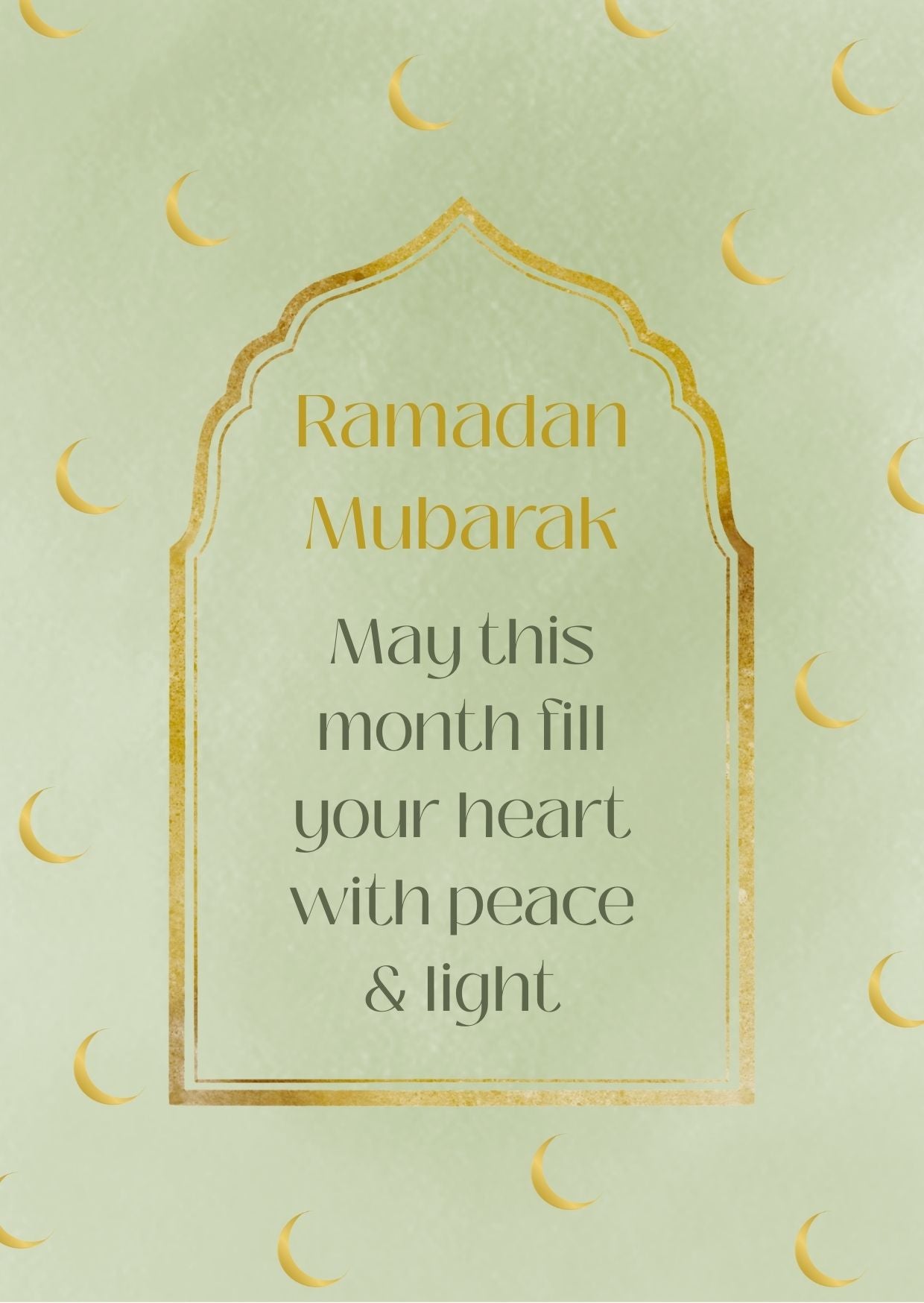 Ramadan Mubarak Karte – Minimalistisches Mond Design
