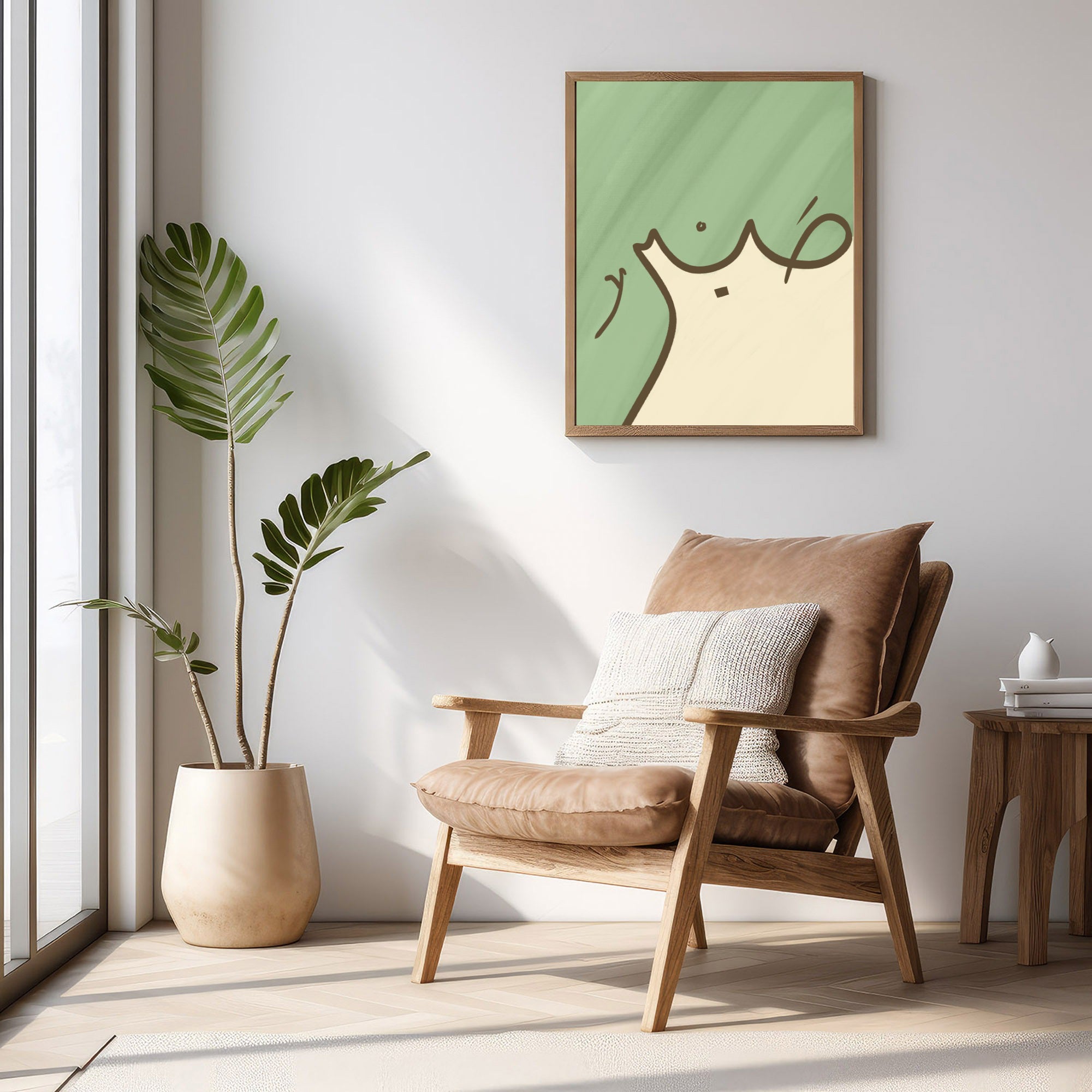 StorySouq islamic wall print sabr in olive and beige